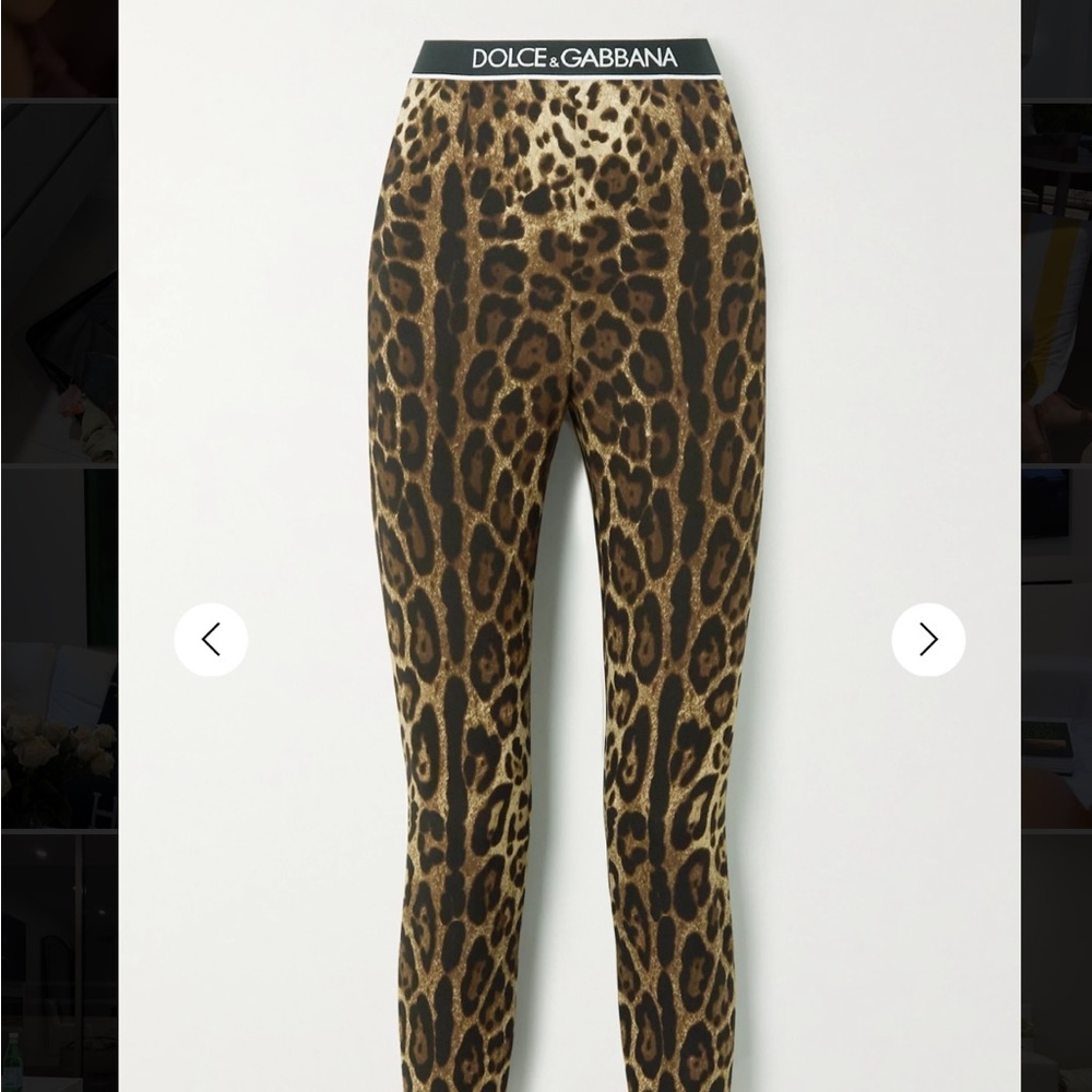 Dolce & Gabbana Diva leopard-print stretch-silk crepe leggings